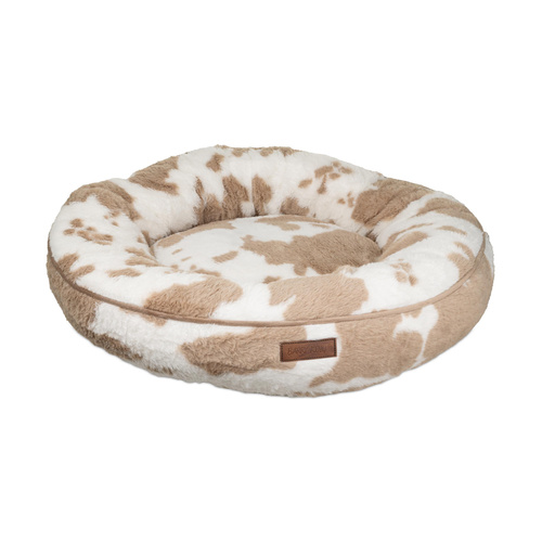 Barry King Legowisko dla psa, wzór jasnobrązowe krowie łaty, 65*65*18cm, z zamkiem