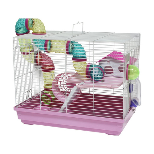 Panama Pet Klatka dla gryzoni 47x30x37 cm biało/różowa