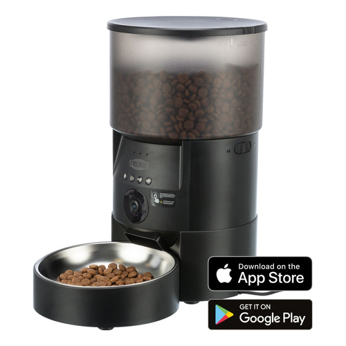 Trixie Karmidło automatyczne TX-C Smart, czarne, 3.0l, 3 l/18 × 31 × 18 cm, z kamerą