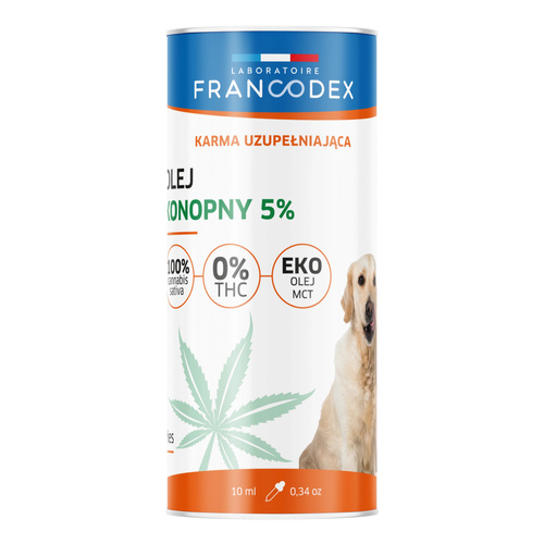 FRANCODEX PL Olej konopny CBD dla psów i kotów bez THC 5% 10 ml
