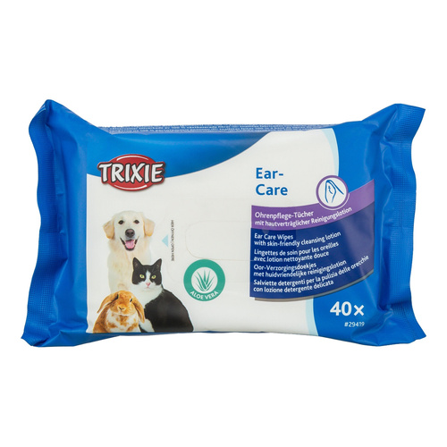 Trixie Chusteczki nawilżane do uszu, z aloesem, uniwersalne, 40szt