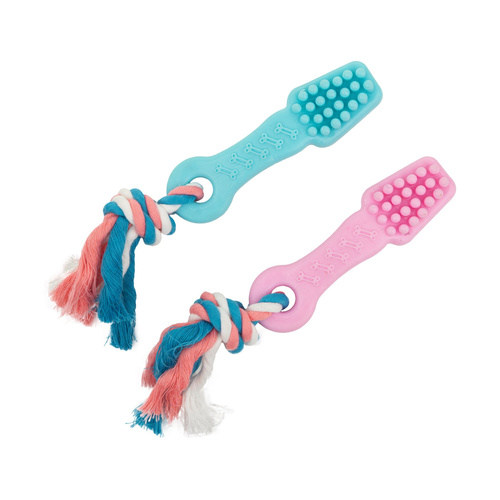 Barry King Zabawka, dla psa, szczoteczka, 12,5 cm, z liną bawełnianą