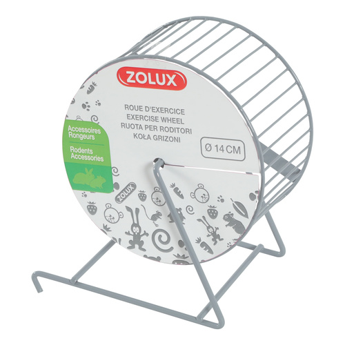ZOLUX Kołowrotek metalowy dla gryzonia 14 cm kol. szary