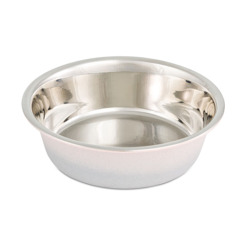 Barry King Miska, dla psa/ kota, szara, z różowym brokatem, stal nierdzewna, 260ml