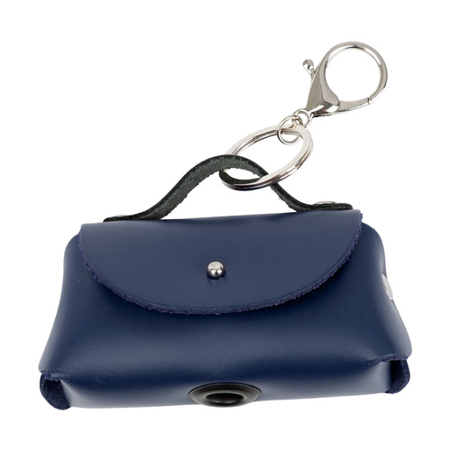 Barry King Torebka skórzana do woreczków na odchody, granatowa