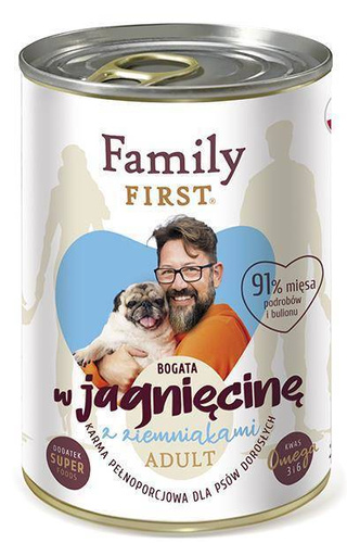 Family First JAGNIĘCINA z ziemniakami dla Psa 400g
