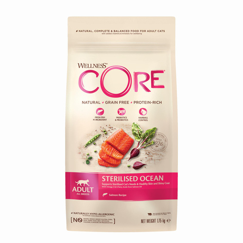 Wellness Core Sterilised Ocean karma sucha dla dorosłych kotów po sterylizacji łosoś 1,75kg