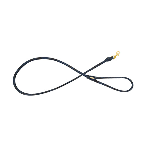 Barry King Smycz dla psa okrągła, Serpente, granatowa, skórzana mosiądz, 8mm/120cm