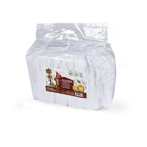 Barry King Pieluchy dla psów, M, obwód pasa 46-60 cm, 12 szt.