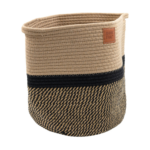 Barry King kosz na zabawki, dla psa, czarny/ beżowy, materiał sznurek baweł