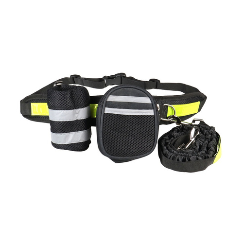 Barry King pas biodrowy do biegania z amortyzowaną smyczą, czarny, m