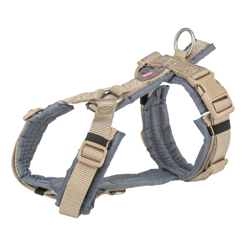 Trixie Premium trekking, szelki, dla psa, piaskowe/grafit, S: 36-44 cm/15 mm