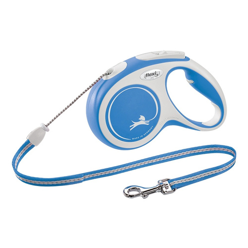 Flexi Smycz automatyczna dla psa New Comfort M linka 5 m kol. Niebieski