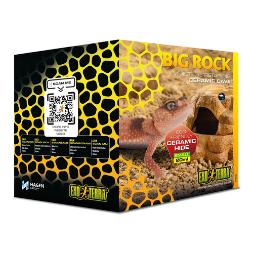 Eao Terra Big Rock kryjówka z miską do terrarium ceramiczna S 11x13x8 cm 20 ml
