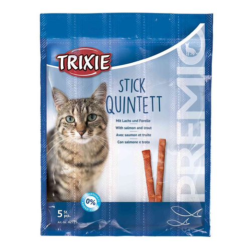 Trixie SNACKI Premio Paluszki ŁOSOŚ i PSTRĄG 5×5g