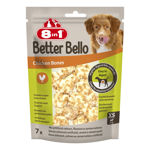 8IN1 Przysmak dla psa BetterBello kość XS kolagen delikatny żołądek kurczak