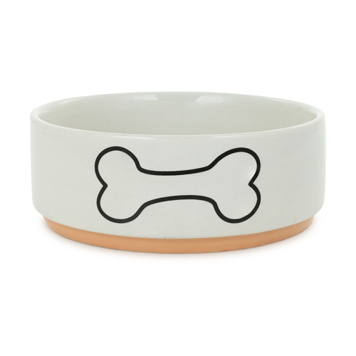 Barry King Miska, dla psa, biała, nadruk kość, ceramiczna, na podstawce, 15cm