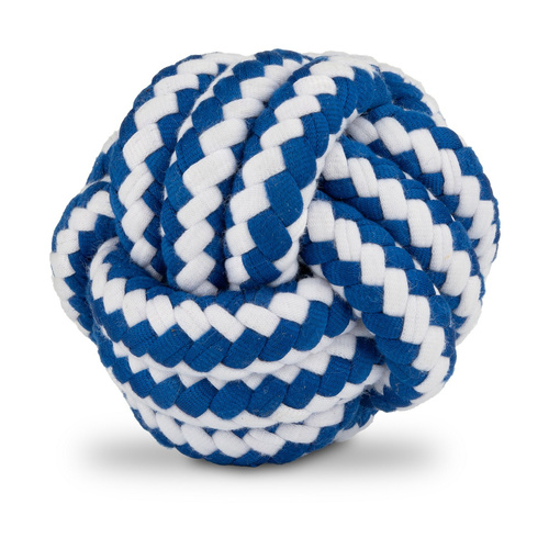 Barry King Zabawka, dla psa, sznurowa kula, biało-niebieska, 6,5 cm