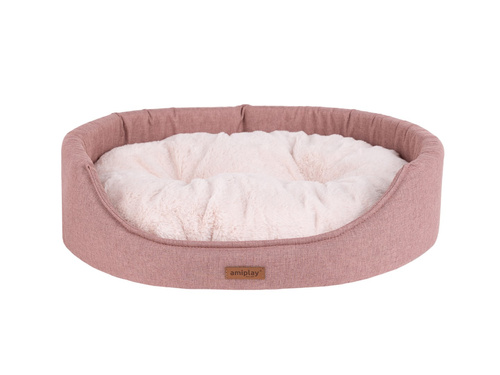amiplay Legowisko owalne Como S 46x38x13cm Różowy