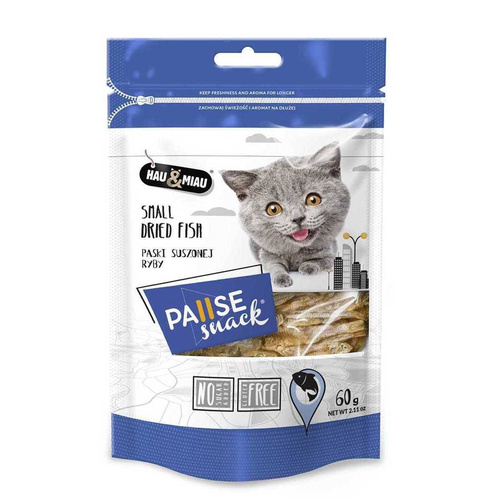 Hau Miau paski suszonej ryby SARDELA dla kota 60g
