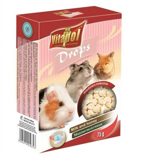Vitapol DROPSY dla gryzoni MLECZNO-MIODOWE 75g