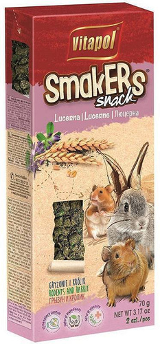 Vitapol Smakers z lucerną gryzoń królik 2 szt 110g
