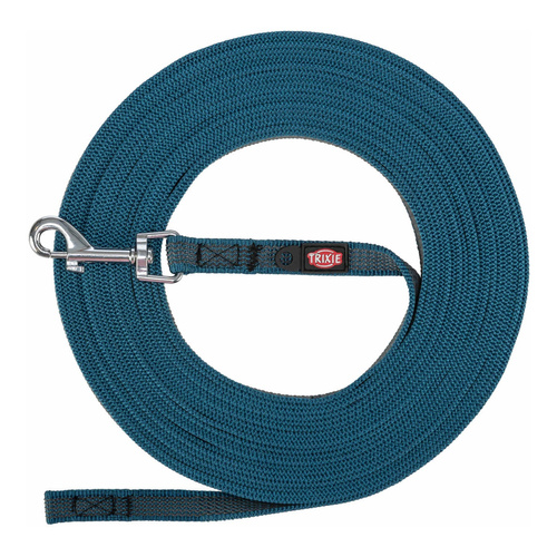 Trixie Smycz treningowa dla psa taśma gumowana S-M petrol 5m