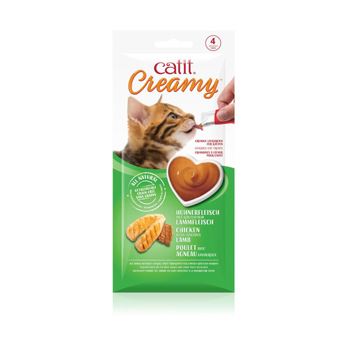 CatIt Creamy Chicken & Lamb, mokry przysmak, dla kota, kurczak i jagnięcina, 4szt/opak