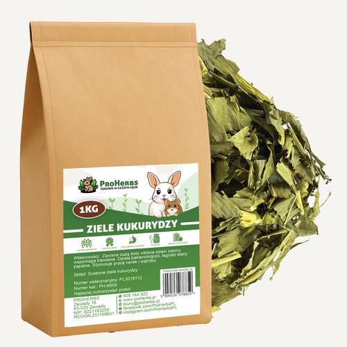 ProHerbs Ziele kukurydzy 1kg - trawienie, odporność i delikatna dieta!