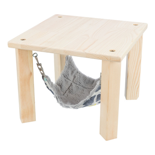 Trixie Kryjówka z hamakiem dla kawii domowych drewno/plusz 28x24x28cm