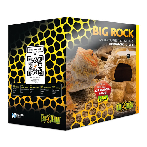 Eao Terra Big Rock kryjówka z miską do terrarium ceramiczna L 25x28x16 cm 200 ml