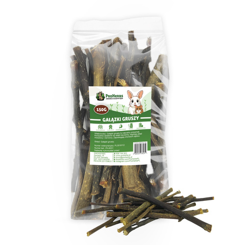 ProHerbs Gałązki Gruszy 150g - Naturalny przysmak dla Gryzoni i Królików