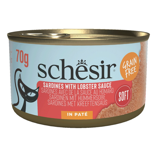 Schesir Cat Can Grill karma mokra dla kota pasta z sardynek w sosie z homara 70g