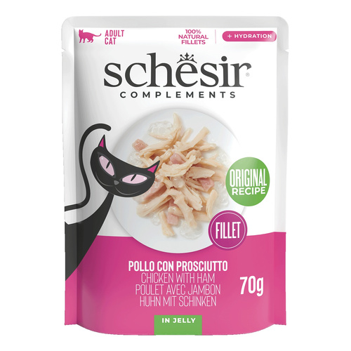 Schesir Complements karma mokra dla kotów kurczak z szynką w galarecie 70 g