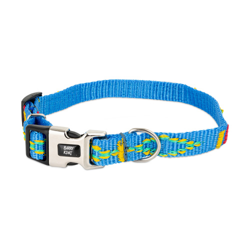Barry King Obroża dla psa, wzór etniczny, taśma polipropylenowa, 20mm/35-54cm błękitna