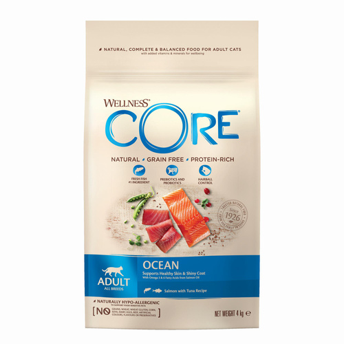 Wellness Core Ocean Salmon karma sucha dla dorosłych kotów, łosoś i tuńczyk 4 kg