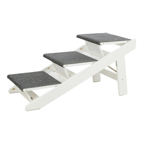 Trixie Schody/rampa, dla psa/kota, białe, MDF, 44 x 46 x 106 cm, obite wykładziną