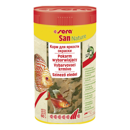 Sera San Nature 250 mlpłatki - pokarm wybarwiający premium