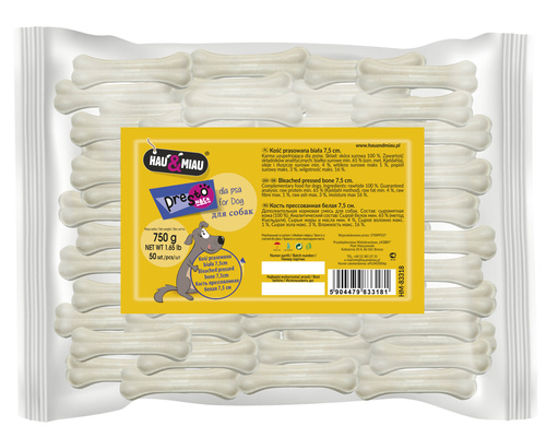 KOŚĆ PRASOWANA BIAŁA 7, 5cm, 50szt/op, 750g/op, 5 op/karton