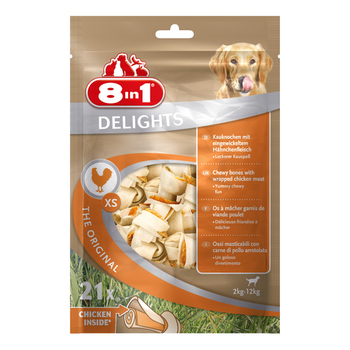 8in1 Przysmak dla psa kości o smaku kurczaka Delights XS 21 szt.