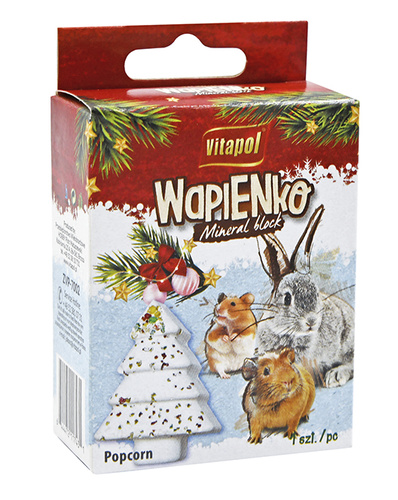 Vitapol Kostka wapienna choinka z popcornem dla gryzoni