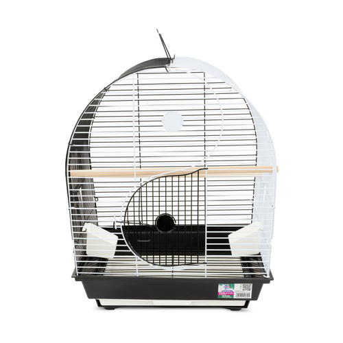 Klatka dla ptaków, czarno-biała, o wym. 36 x 28,8 x 46cm