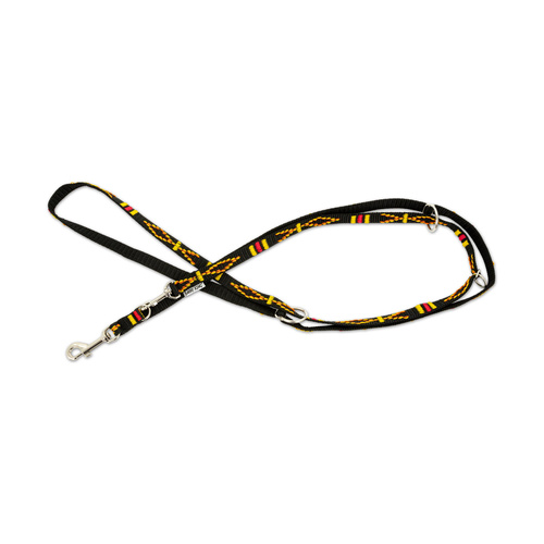 Barry King Smycz dla psa, wzór etniczny, regulowana, taśma polipropylenowa, 20mm/220cm czarna