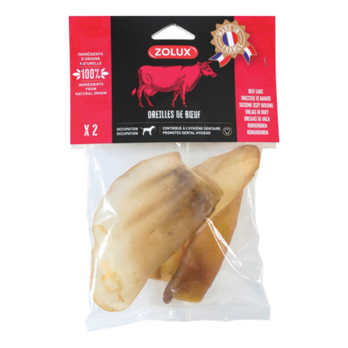 ZOLUX Przysmak naturalny dla psa Suszone uszy wołowe 2 szt., 40 g