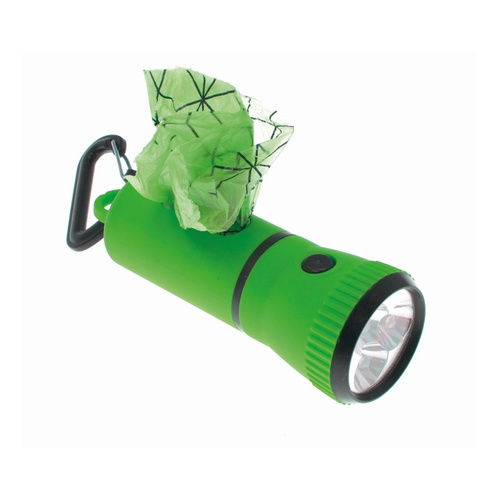 IMAC Pojemnik na woreczki z latarką LED plastik z 1 roklą woreczków i bateriami