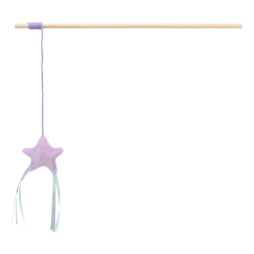 Trixie Junior wędka z gwiazdką, dla kota, plusz/drewno, 40 cm