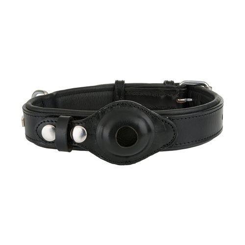 Barry King Obroża skórzana, L: 40-54 cm/30 mm, czarny, z miejscem na lokalizator
