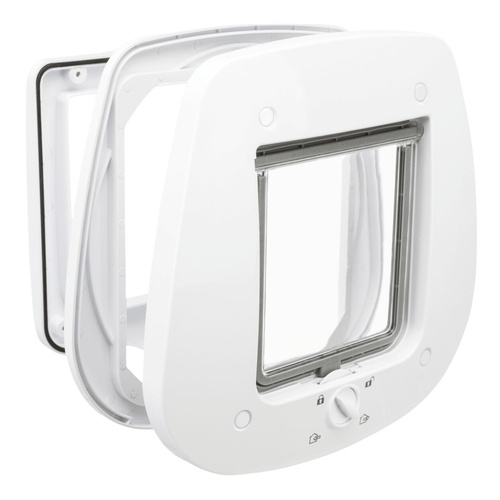 Trixie Drzwiczki dla kota 4-Way do drzwi szklanych 27×26 cm białe