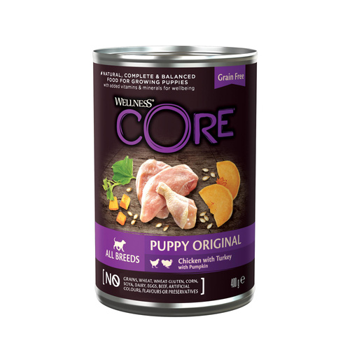 Wellness Core Puppy Original karma mokra dla szczeniąt, kurczak, indyk i dynia 400g