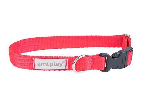 amiplay Obroża SAMBA regulowana M 25-40x2cm Czerwony